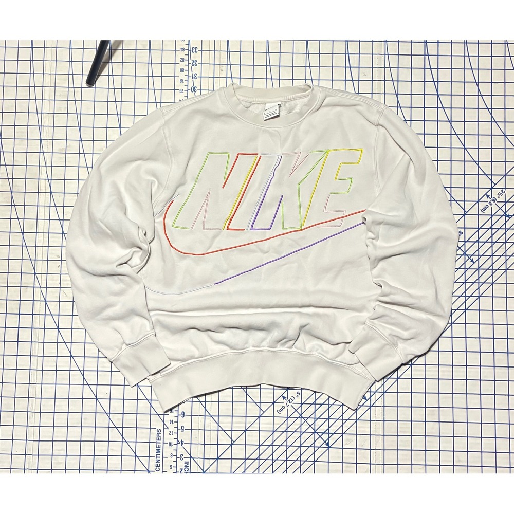 Nike Multicolor Embroidered Swoosh Logo Crewneck Sweatshirt Small